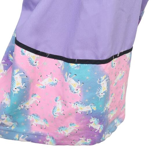 Vintage 80s purple and pink unicorn print muumuu midi dress L - Picture 5 of 6